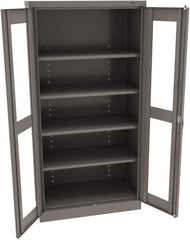 Tennsco - 5 Shelf Visible Storage Cabinet - Steel, 36" Wide x 24" Deep x 72" High, Medium Gray - Exact Tooling