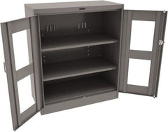 Tennsco - 3 Shelf Visible Storage Cabinet - Steel, 36" Wide x 24" Deep x 42" High, Medium Gray - Exact Tooling