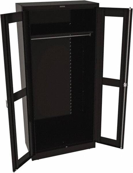 Tennsco - 6 Shelf Wardrobe Storage Cabinet - Steel, 36" Wide x 24" Deep x 78" High, Black - Exact Tooling