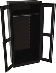 Tennsco - 6 Shelf Wardrobe Storage Cabinet - Steel, 36" Wide x 24" Deep x 78" High, Black - Exact Tooling
