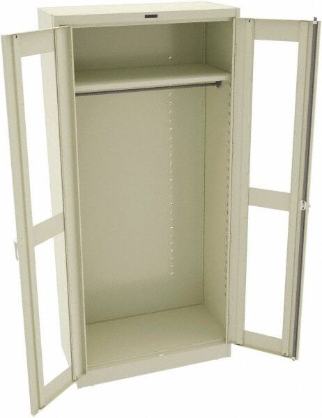 Tennsco - 6 Shelf Wardrobe Storage Cabinet - Steel, 36" Wide x 18" Deep x 78" High, Champagne/Putty - Exact Tooling