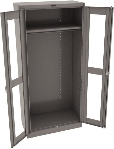 Tennsco - 6 Shelf Wardrobe Storage Cabinet - Steel, 36" Wide x 24" Deep x 78" High, Medium Gray - Exact Tooling