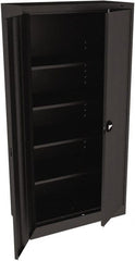 Tennsco - 5 Shelf Locking Storage Cabinet - Steel, 36" Wide x 18" Deep x 78" High, Black - Exact Tooling