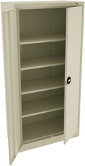 Tennsco - 5 Shelf Locking Storage Cabinet - Steel, 36" Wide x 18" Deep x 78" High, Champagne/Putty - Exact Tooling