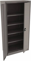Tennsco - 5 Shelf Locking Storage Cabinet - Steel, 36" Wide x 18" Deep x 78" High, Medium Gray - Exact Tooling