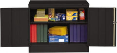 Tennsco - 3 Shelf Locking Storage Cabinet - Steel, 36" Wide x 18" Deep x 42" High, Black - Exact Tooling