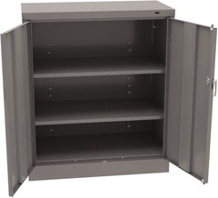 Tennsco - 3 Shelf Locking Storage Cabinet - Steel, 36" Wide x 18" Deep x 42" High, Medium Gray - Exact Tooling