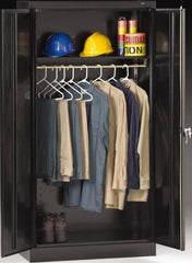 Tennsco - 2 Shelf Wardrobe Storage Cabinet - Steel, 36" Wide x 18" Deep x 72" High, Black - Exact Tooling