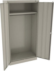 Tennsco - 2 Shelf Wardrobe Storage Cabinet - Steel, 36" Wide x 18" Deep x 72" High, Light Gray - Exact Tooling