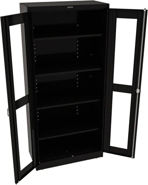 Tennsco - 5 Shelf Visible Storage Cabinet - Steel, 36" Wide x 24" Deep x 78" High, Black - Exact Tooling