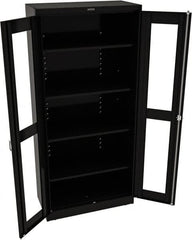 Tennsco - 5 Shelf Visible Storage Cabinet - Steel, 36" Wide x 24" Deep x 78" High, Black - Exact Tooling