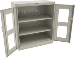 Tennsco - 3 Shelf Visible Storage Cabinet - Steel, 36" Wide x 24" Deep x 42" High, Light Gray - Exact Tooling