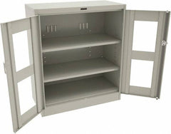 Tennsco - 3 Shelf Visible Storage Cabinet - Steel, 36" Wide x 18" Deep x 42" High, Light Gray - Exact Tooling