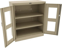 Tennsco - 3 Shelf Visible Storage Cabinet - Steel, 36" Wide x 24" Deep x 42" High, Sand - Exact Tooling