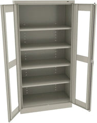Tennsco - 5 Shelf Visible Storage Cabinet - Steel, 36" Wide x 24" Deep x 72" High, Light Gray - Exact Tooling
