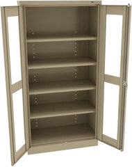 Tennsco - 5 Shelf Visible Storage Cabinet - Steel, 36" Wide x 18" Deep x 72" High, Sand - Exact Tooling