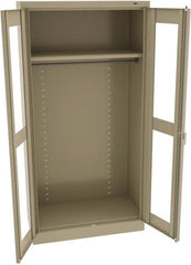 Tennsco - 2 Shelf Wardrobe Storage Cabinet - Steel, 36" Wide x 18" Deep x 72" High, Sand - Exact Tooling