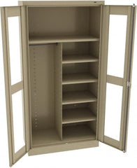 Tennsco - 6 Shelf Combination Storage Cabinet - Steel, 36" Wide x 18" Deep x 72" High, Sand - Exact Tooling