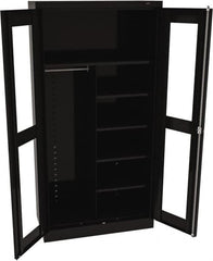 Tennsco - 6 Shelf Combination Storage Cabinet - Steel, 36" Wide x 18" Deep x 72" High, Black - Exact Tooling