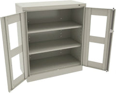 Tennsco - 3 Shelf Visible Storage Cabinet - Steel, 36" Wide x 18" Deep x 42" High, Light Gray - Exact Tooling