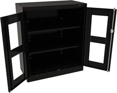 Tennsco - 3 Shelf Visible Storage Cabinet - Steel, 36" Wide x 18" Deep x 42" High, Black - Exact Tooling