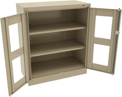 Tennsco - 3 Shelf Visible Storage Cabinet - Steel, 36" Wide x 18" Deep x 42" High, Sand - Exact Tooling