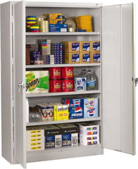 Tennsco - 5 Shelf Locking Storage Cabinet - Steel, 48" Wide x 18" Deep x 78" High, Light Gray - Exact Tooling