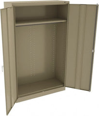Tennsco - 2 Shelf Wardrobe Storage Cabinet - Steel, 48" Wide x 18" Deep x 78" High, Sand - Exact Tooling