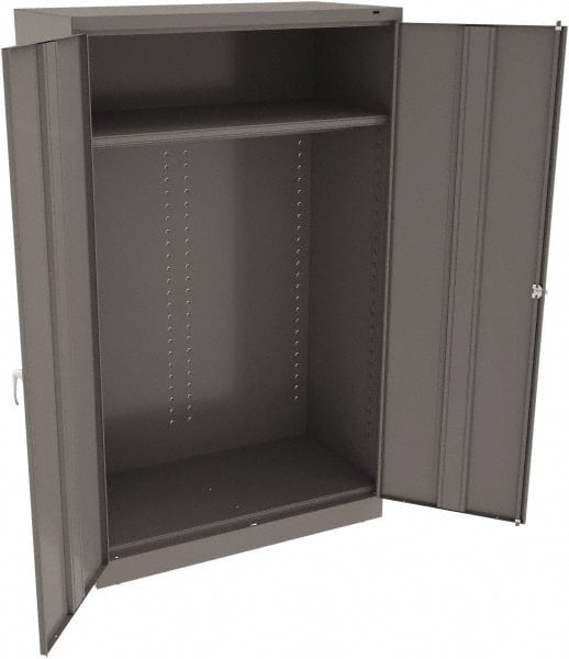 Tennsco - 2 Shelf Wardrobe Storage Cabinet - Steel, 48" Wide x 24" Deep x 78" High, Medium Gray - Exact Tooling