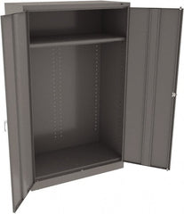 Tennsco - 2 Shelf Wardrobe Storage Cabinet - Steel, 48" Wide x 24" Deep x 78" High, Medium Gray - Exact Tooling
