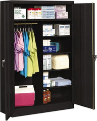 Tennsco - 6 Shelf Locking Storage Cabinet - Steel, 48" Wide x 24" Deep x 78" High, Black - Exact Tooling