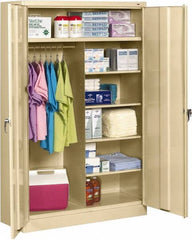 Tennsco - 6 Shelf Locking Storage Cabinet - Steel, 48" Wide x 24" Deep x 78" High, Champagne/Putty - Exact Tooling