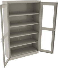 Tennsco - 5 Shelf Visible Storage Cabinet - Steel, 48" Wide x 18" Deep x 78" High, Light Gray - Exact Tooling