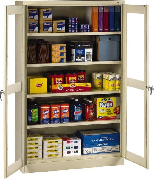 Tennsco - 5 Shelf Visible Storage Cabinet - Steel, 48" Wide x 24" Deep x 78" High, Sand - Exact Tooling