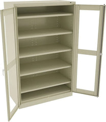 Tennsco - 5 Shelf Visible Storage Cabinet - Steel, 48" Wide x 24" Deep x 78" High, Champagne/Putty - Exact Tooling