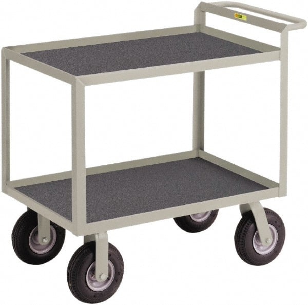 Little Giant - 1,200 Lb Capacity, 24" Wide x 36" Long x 38" High Instrument Cart - 2 Shelf, Steel, 4 Rigid/2 Swivel Casters - Exact Tooling
