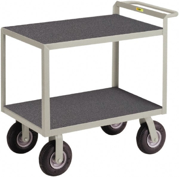 Little Giant - 1,200 Lb Capacity, 24" Wide x 36" Long x 38" High Instrument Cart - 2 Shelf, Steel, 2 Rigid/2 Swivel Casters - Exact Tooling