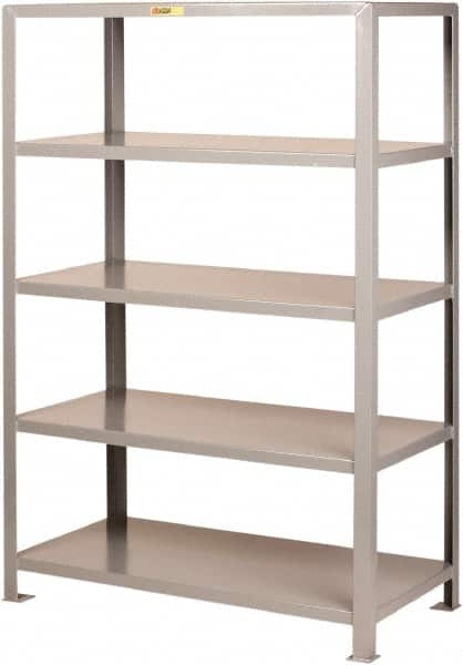 Little Giant - 5 Shelf Starter Heavy-Duty Open Steel Shelving - 2,000 Lb Capacity, 36" Wide x 72" High x 24" Deep, Gray - Exact Tooling
