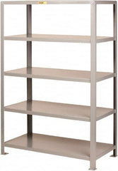 Little Giant - 5 Shelf Starter Heavy-Duty Open Steel Shelving - 10,000 Lb Capacity, 48" Wide x 72" High x 30" Deep, Gray - Exact Tooling