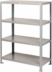 Little Giant - 4 Shelf Starter Heavy-Duty Open Steel Shelving - 2,000 Lb Capacity, 48" Wide x 72" High x 24" Deep, Gray - Exact Tooling