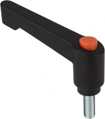 Morton Machine Works - 3/8-16, 0.79" Hub Diam, Glass Fiber Reinforced Plastic Stud Type Adjustable Clamping Handle - 1.57" Stud Length, 3.15" OAL, 4.05" High - Exact Tooling