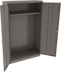 Tennsco - 2 Shelf Wardrobe Storage Cabinet - Steel, 48" Wide x 18" Deep x 78" High, Medium Gray - Exact Tooling