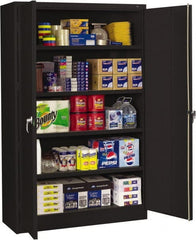 Tennsco - 5 Shelf Locking Storage Cabinet - Steel, 48" Wide x 18" Deep x 78" High, Black - Exact Tooling