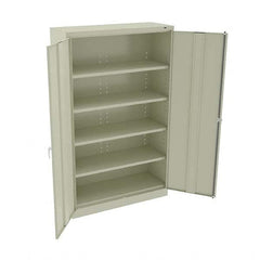 Tennsco - 6 Shelf Wardrobe Storage Cabinet - Steel, 48" Wide x 24" Deep x 78" High, Champagne/Putty - Exact Tooling
