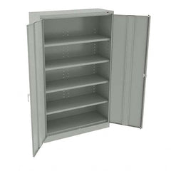 Tennsco - 6 Shelf Wardrobe Storage Cabinet - Steel, 48" Wide x 18" Deep x 78" High, Light Gray - Exact Tooling