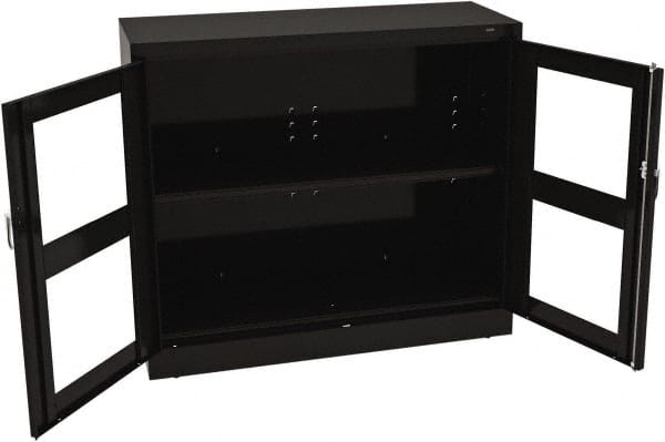 Tennsco - 2 Shelf Visible Storage Cabinet - Steel, 48" Wide x 18" Deep x 42" High, Black - Exact Tooling