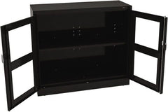 Tennsco - 2 Shelf Visible Storage Cabinet - Steel, 48" Wide x 18" Deep x 42" High, Black - Exact Tooling