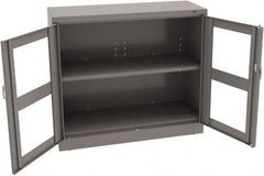 Tennsco - 2 Shelf Visible Storage Cabinet - Steel, 48" Wide x 18" Deep x 42" High, Medium Gray - Exact Tooling