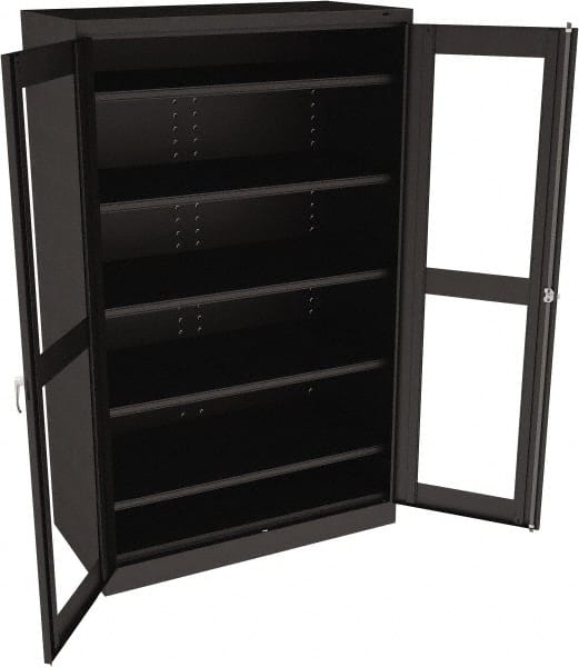 Tennsco - 5 Shelf Visible Storage Cabinet - Steel, 48" Wide x 24" Deep x 78" High, Black - Exact Tooling