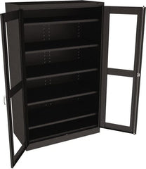 Tennsco - 5 Shelf Visible Storage Cabinet - Steel, 48" Wide x 24" Deep x 78" High, Black - Exact Tooling